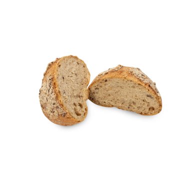 Multigrain bread isolated on white background with clipping path.