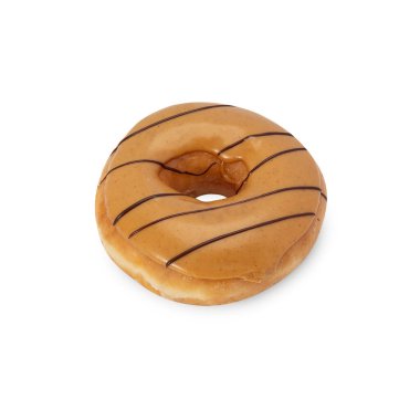 Peanut butter donut isolated on white background with clipping path.