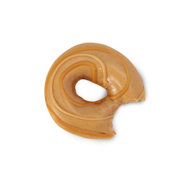 Peanut butter donut isolated on white background with clipping path.