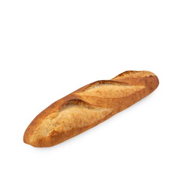 Baguette Bread isolated on white background with clipping path.