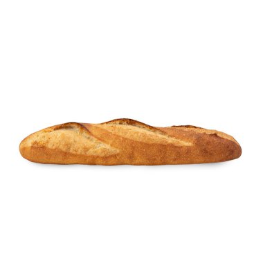 Baguette Bread isolated on white background with clipping path.
