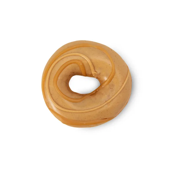 Peanut Butter Donut Isolated White Background Clipping Path — 图库照片