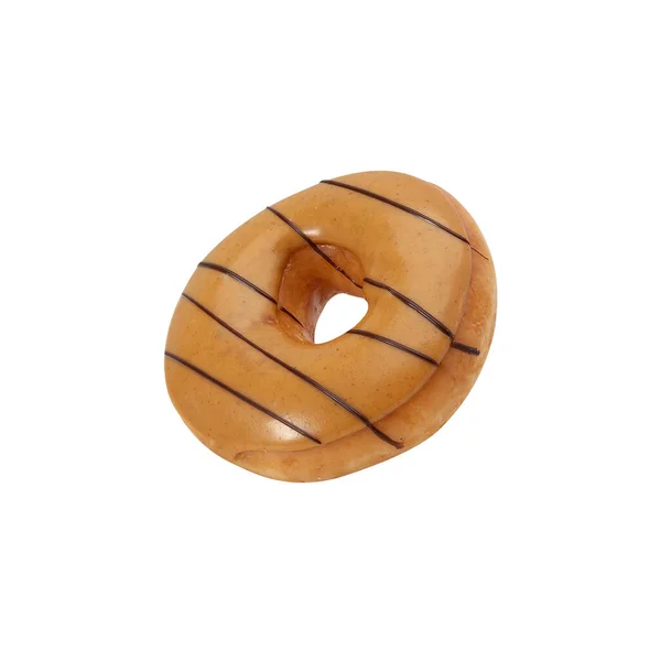 Peanut Butter Donut Isolated White Background Clipping Path — Fotografia de Stock