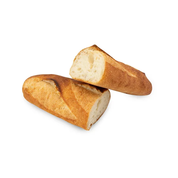 Хлеб Багет Изолирован Белом Фоне Вырезанием Пути — стоковое фото