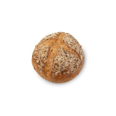 Multigrain bread isolated on white background with clipping path.