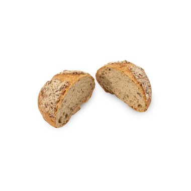 Multigrain bread isolated on white background with clipping path.