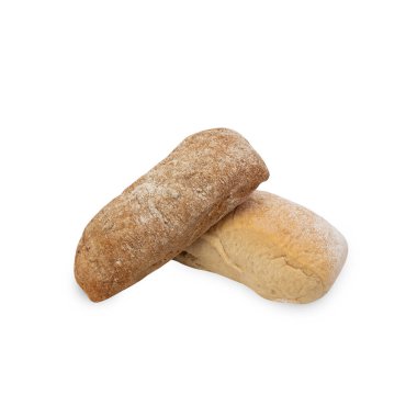 Ciabatta Bread isolated on white background with clipping path.