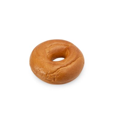 Plain Bagel isolated on white background with clipping path.