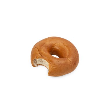 Plain Bagel isolated on white background with clipping path.