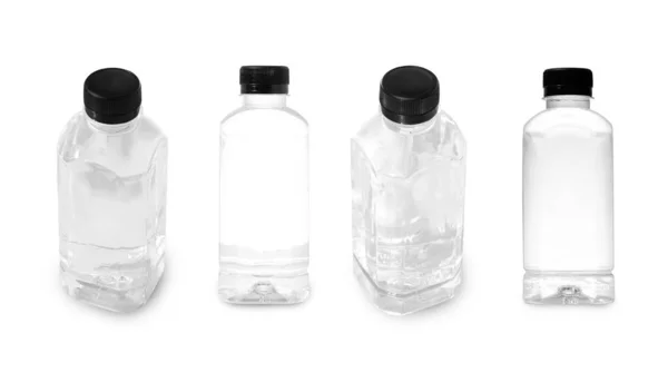 Set Water Bottle Isolated White Background Clipping Path — Stok fotoğraf