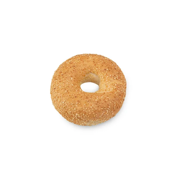 White Sesame Bagel Isolated White Background Clipping Path – stockfoto