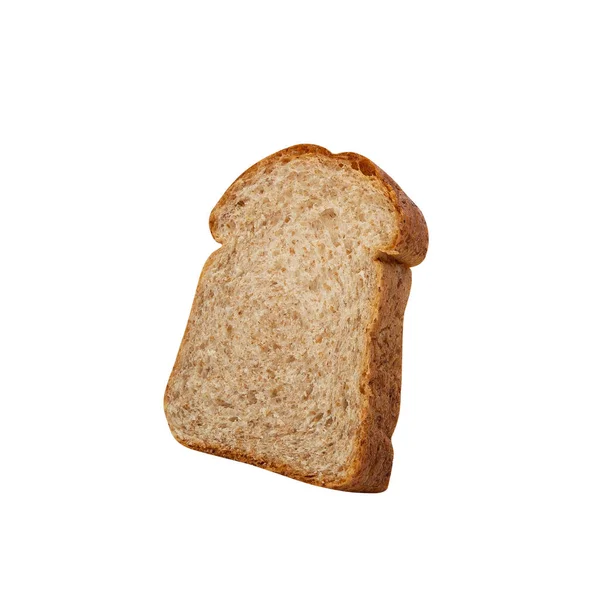 Нарізаний Цілий Пшеничний Хліб Ізольований Білому Тлі Відсічним Контуром — стокове фото