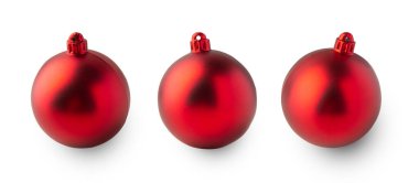 Christmas balls isolated on white background with clipping path.