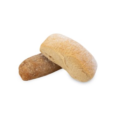 Ciabatta Bread isolated on white background with clipping path.