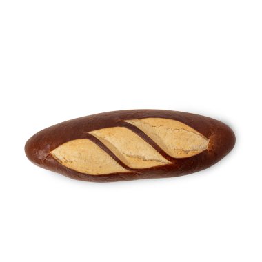 Plain Laugen bread isolated on white background with clipping path.