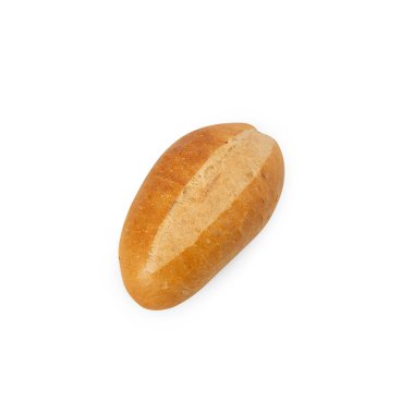 Ekmek kırpma yolu ile beyaz arkaplanda izole.