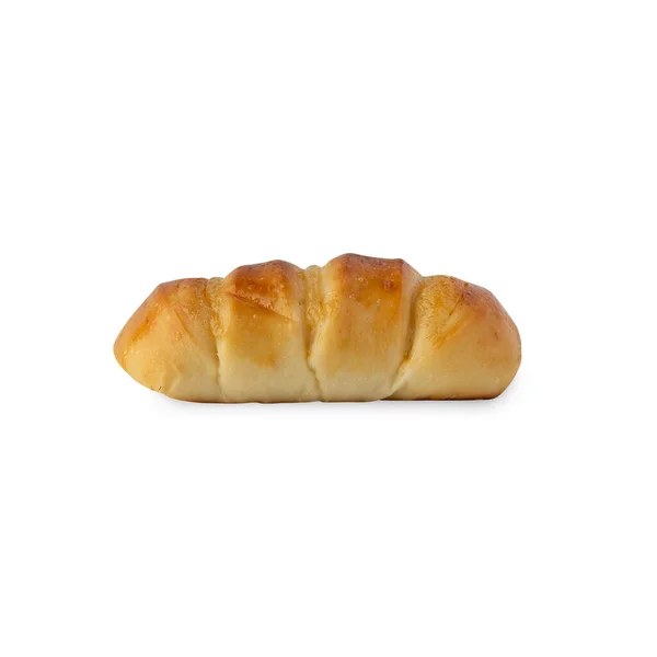 Хлеб Колбасы Изолирован Белом Фоне Вырезкой Пути — стоковое фото