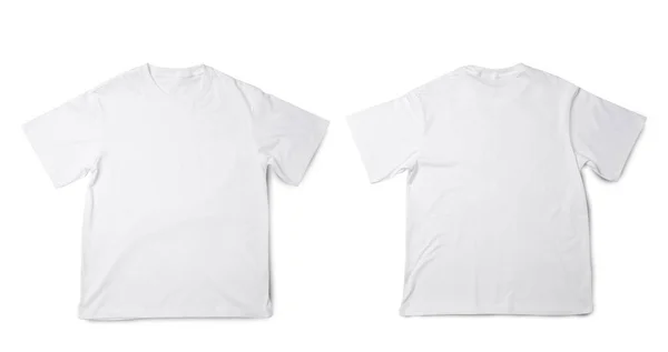 Blanco Oversize Camiseta Maqueta Realista Camiseta Con Recorte Camino —  Fotos de Stock