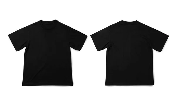 Shirt Oversize Nera Mockup Shirt Realistica Con Percorso Ritaglio — Foto Stock