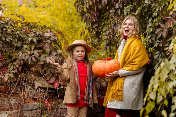 Una Giovane Madre Bionda Adulta Con Una Figlia Anni Una — Foto Stock