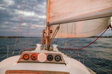 Yacht in the sea during Sunset in the Baltic Sea