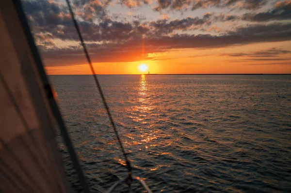 Yacht Sea Sunset Baltic Sea — Photo