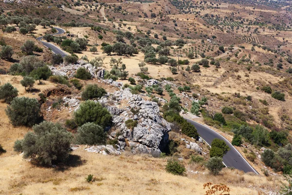 Grecia, el camino en las montañas — Foto de Stock