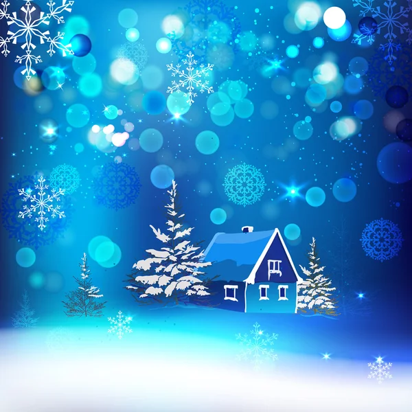 Snow village — Stock Vector