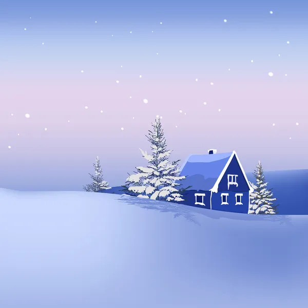 雪の風景 — ストックベクタ