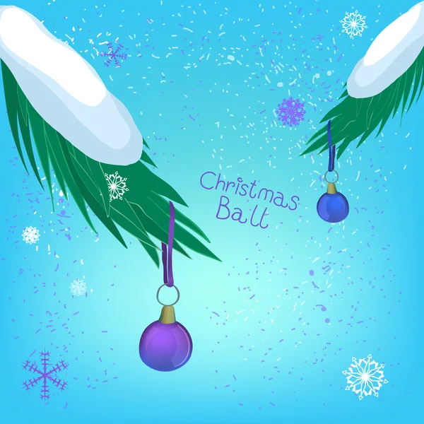 Christmas ball branch — Stock Vector