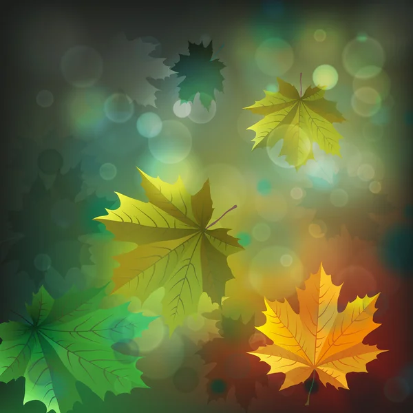 Feuilles fond vert — Image vectorielle