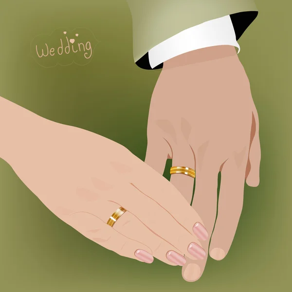 Wedding hands — Stock Vector