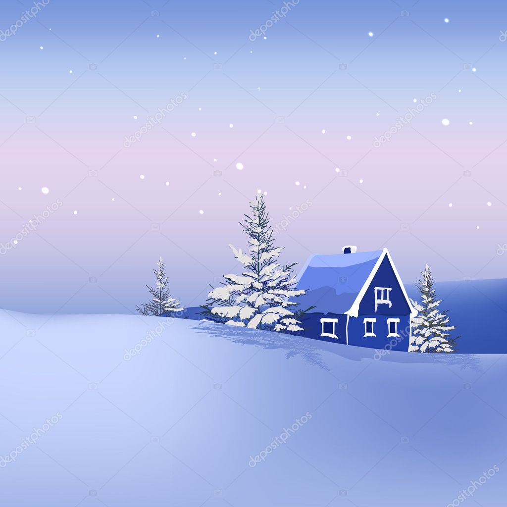 Snow landscape — Stock Vector © annyart #34327153