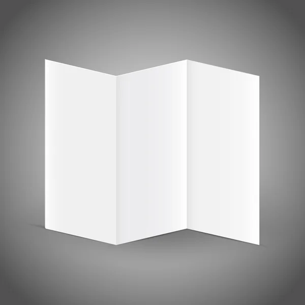 Folleto de papel plegable blanco en blanco — Vector de stock