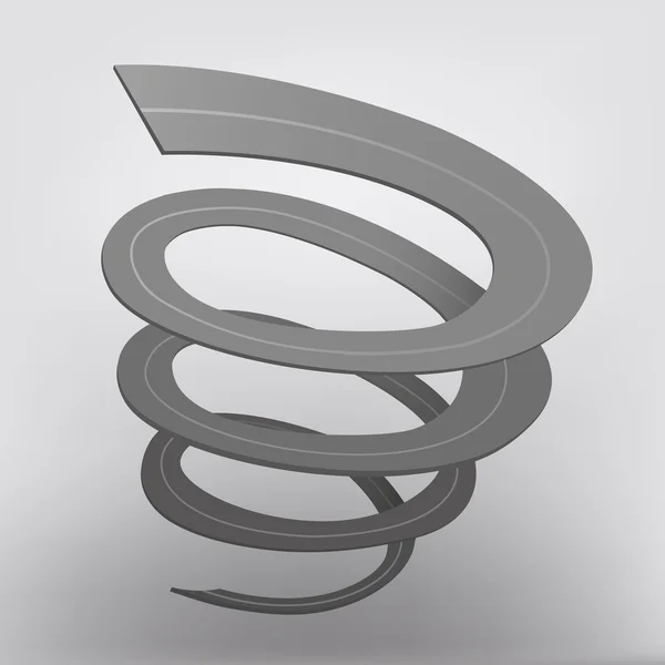 Carretera espiral — Vector de stock