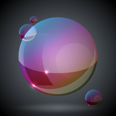 siyah arka planda iki sabun köpüğü