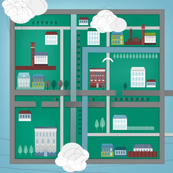 Mapa de ciudad — Vector de stock