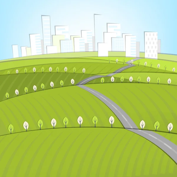 Paysage Eco Roads — Image vectorielle