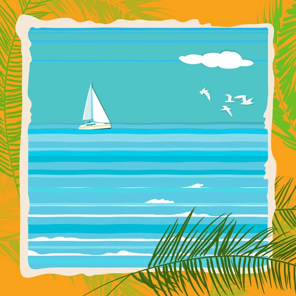 Paisaje de playa — Vector de stock