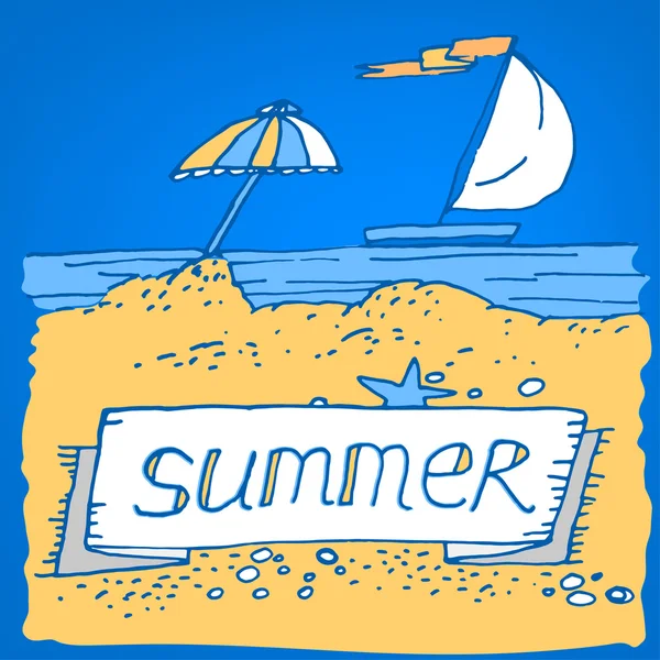 Letras de verano Banner 01 — Vector de stock