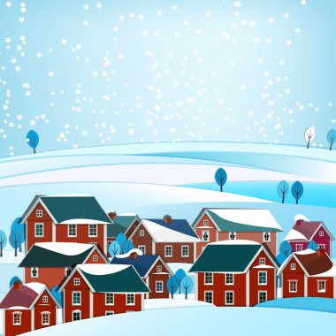 Kış şehir manzarası