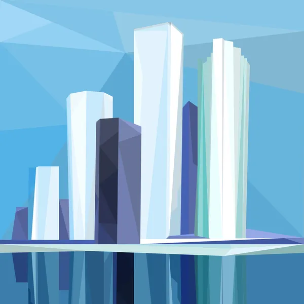 Polygonal city — Stock Vector