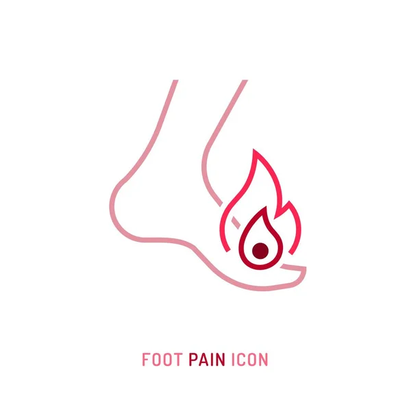 Inflamación ósea, dolor en los pies, signo de ira. Ilustración vectorial editable — Vector de stock