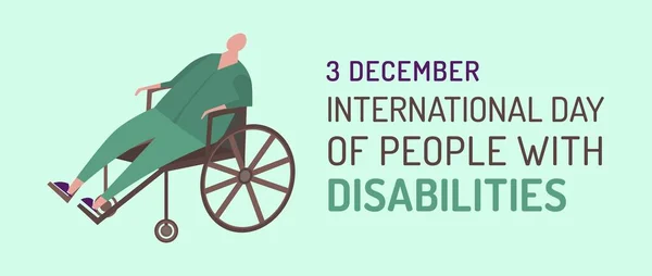 Międzynarodowy Dzień Niepełnosprawności. Plakat krajobrazowy. Edytowalna ilustracja wektora — Wektor stockowy