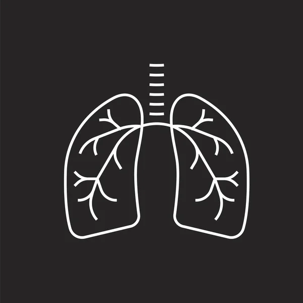 Inflamação pulmonar, sinal pulmonar. Ilustração vetorial editável — Vetor de Stock