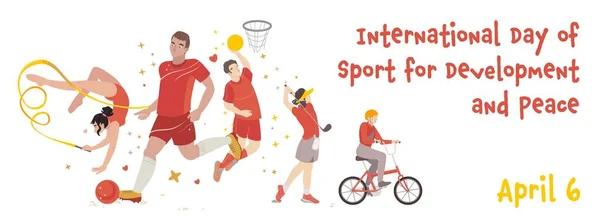 Международный день спорта во имя развития и мира. Векторная иллюстрация. — стоковый вектор