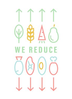 Vejetaryenlik, redüktörlük. Reklam için düzenlenebilir vektör illüstrasyonu