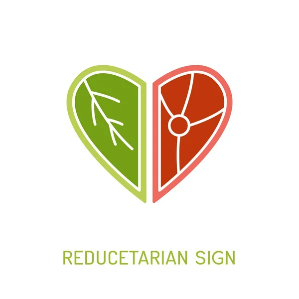 Vegetarianism, reducetarianism sign. Vector illustration for advertising — Stok Vektör
