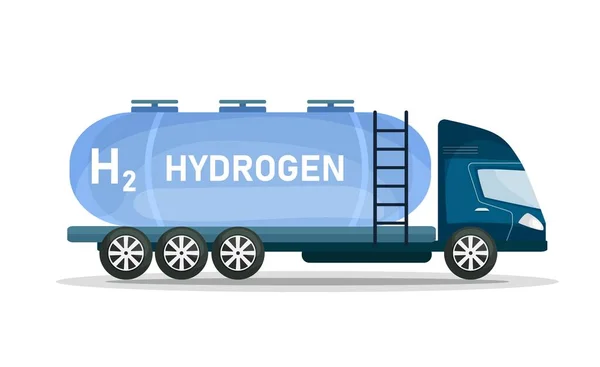氢载体。汽油运输船清洁运输概念 — 图库矢量图片