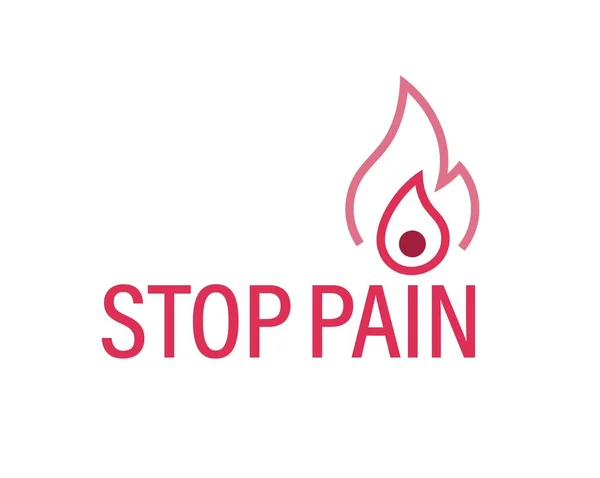 Detén el dolor. Remedio para aliviar el dolor, signo de alivio. Ilustración vectorial — Archivo Imágenes Vectoriales